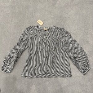 Universal Thread Black and White Striped Button Down Shirt